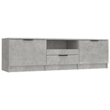 Meuble TV gris béton 140x35x40 cm bois d'ingénierie