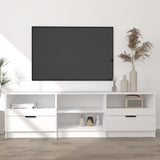 White TV cabinet 150x33.5x45 cm Engineered wood