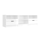 Meuble TV Blanc brillant 150x33,5x45 cm Bois d'ingénierie