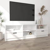 TV cabinet Glossy white 150x33.5x45 cm Engineered wood