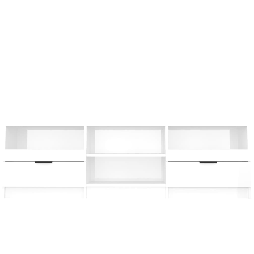 TV cabinet Glossy white 150x33.5x45 cm Engineered wood