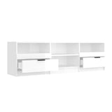 TV cabinet Glossy white 150x33.5x45 cm Engineered wood