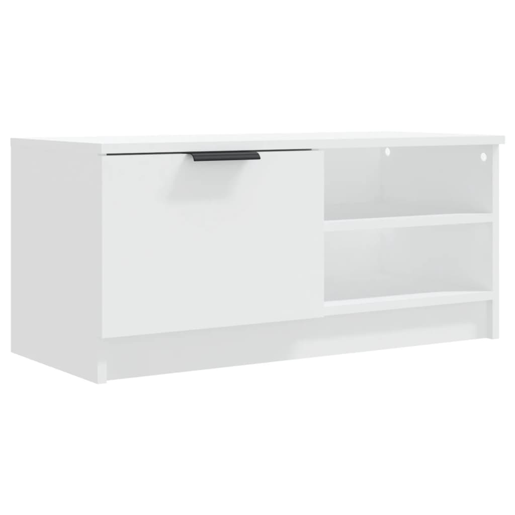 White TV cabinet 80x35x36.5 cm Engineered wood