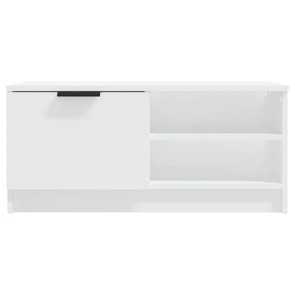 White TV cabinet 80x35x36.5 cm Engineered wood