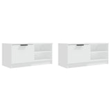 Meubles TV 2 pcs Blanc 80x35x36,5 cm Bois d'ingénierie