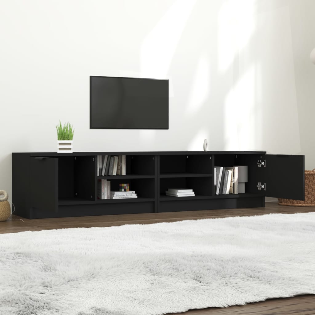 Meubles TV 2 pcs Noir 80x35x36,5 cm Bois d'ingénierie