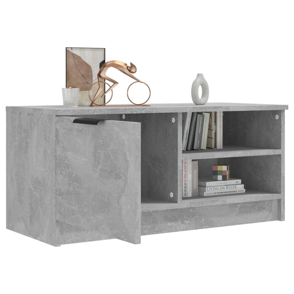 Meuble TV Gris béton 80x35x36,5 cm Bois d'ingénierie