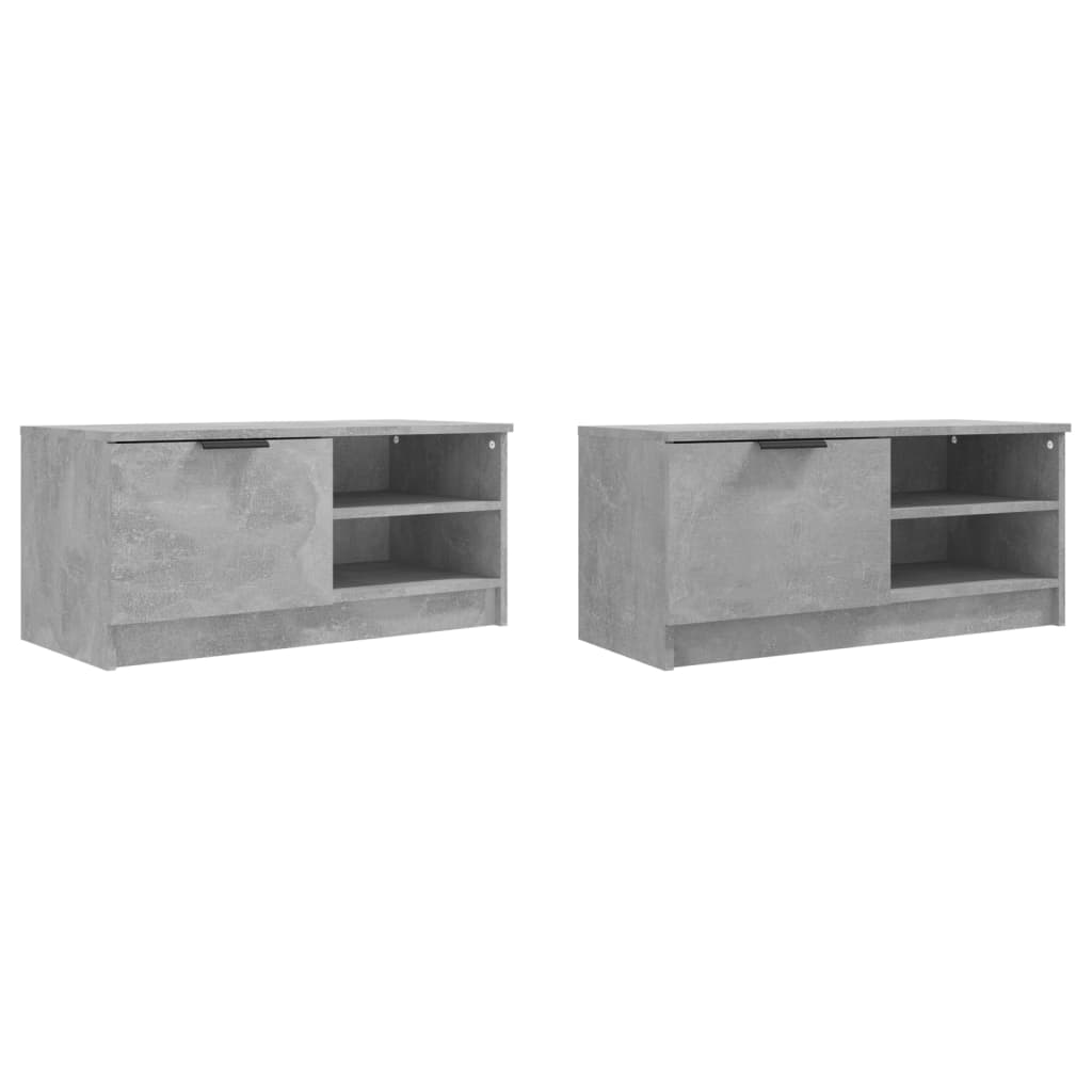 TV cabinet 2 pcs Concrete gray 80x35x36.5 cm Engineered wood