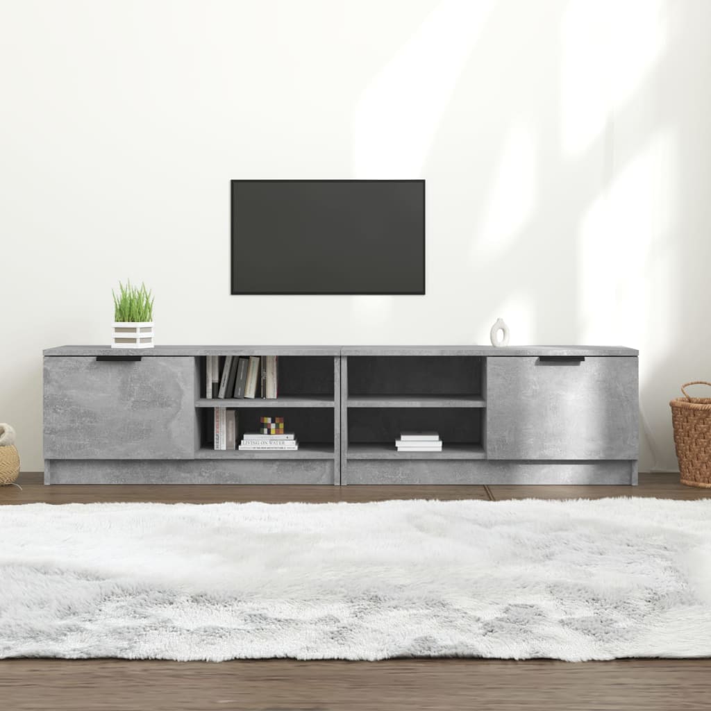 TV cabinet 2 pcs Concrete gray 80x35x36.5 cm Engineered wood