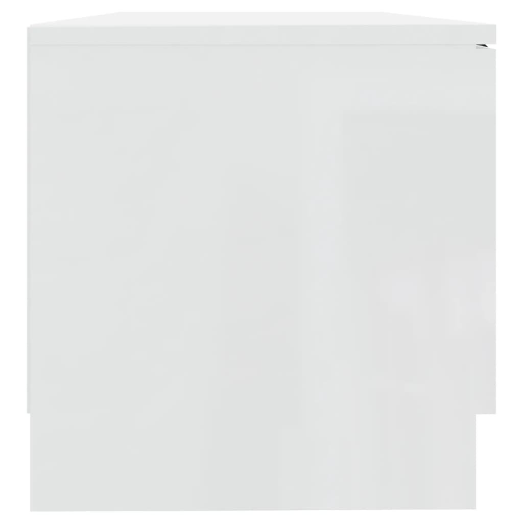 Meuble TV Blanc brillant 80x35x36,5 cm Bois d'ingénierie