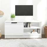 Meuble TV Blanc brillant 80x35x36,5 cm Bois d'ingénierie