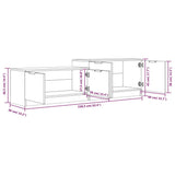 Meuble TV Blanc et chêne sonoma 158,5x36x45cm Bois d'ingénierie