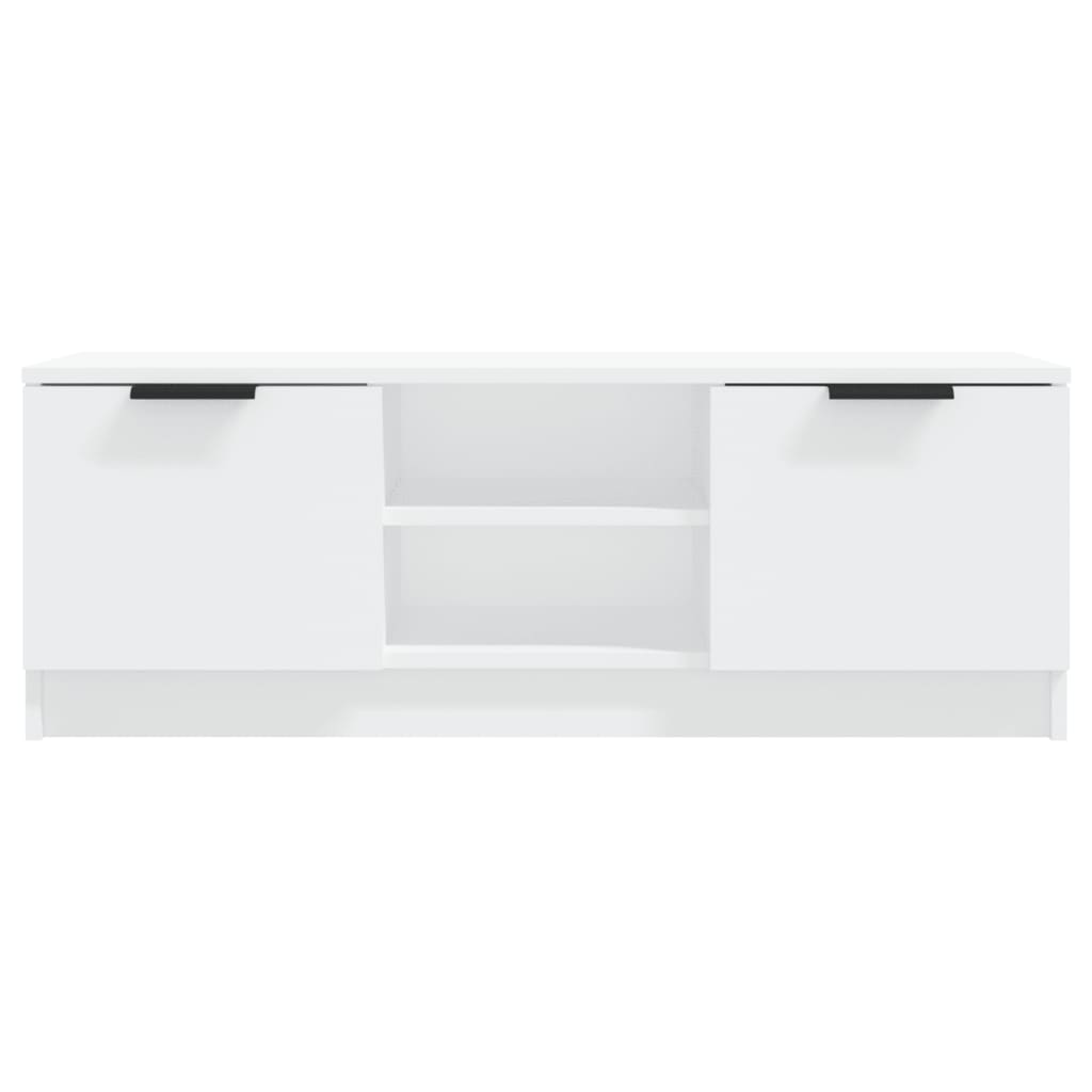 Meuble TV Blanc 102x35x36,5 cm Bois d'ingénierie