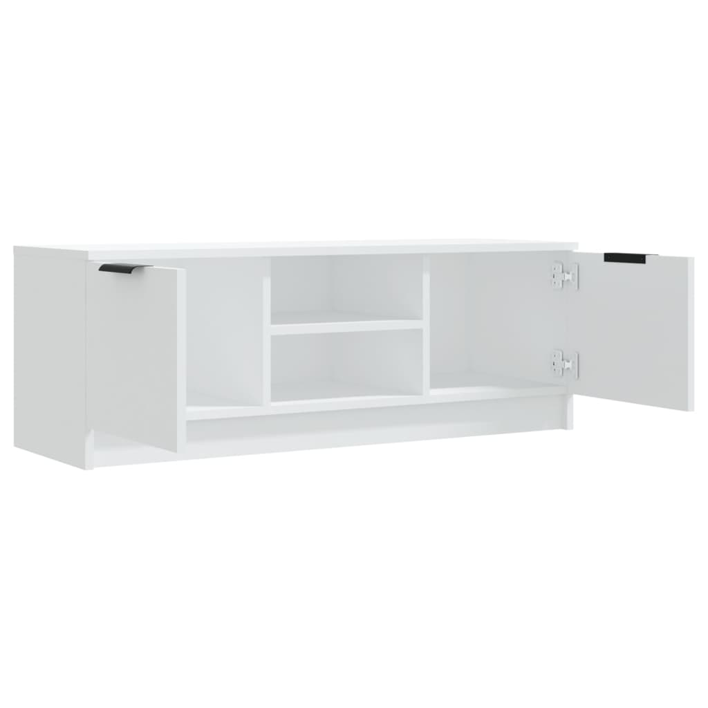 Meuble TV Blanc 102x35x36,5 cm Bois d'ingénierie