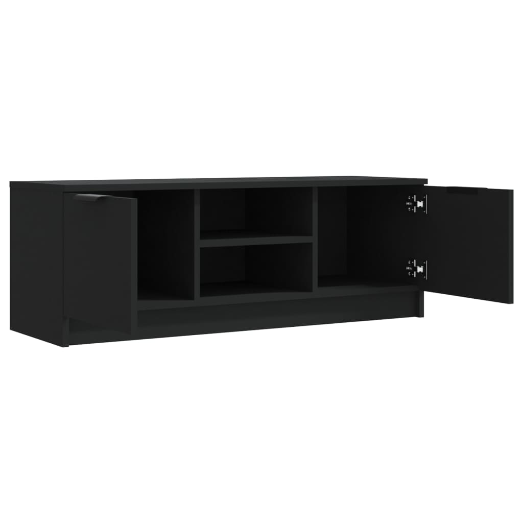 Black TV cabinet 102x35x36.5 cm Engineered wood