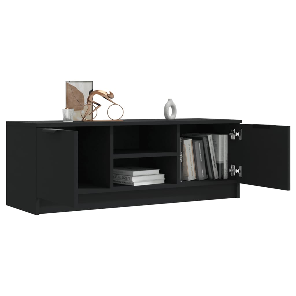 Black TV cabinet 102x35x36.5 cm Engineered wood