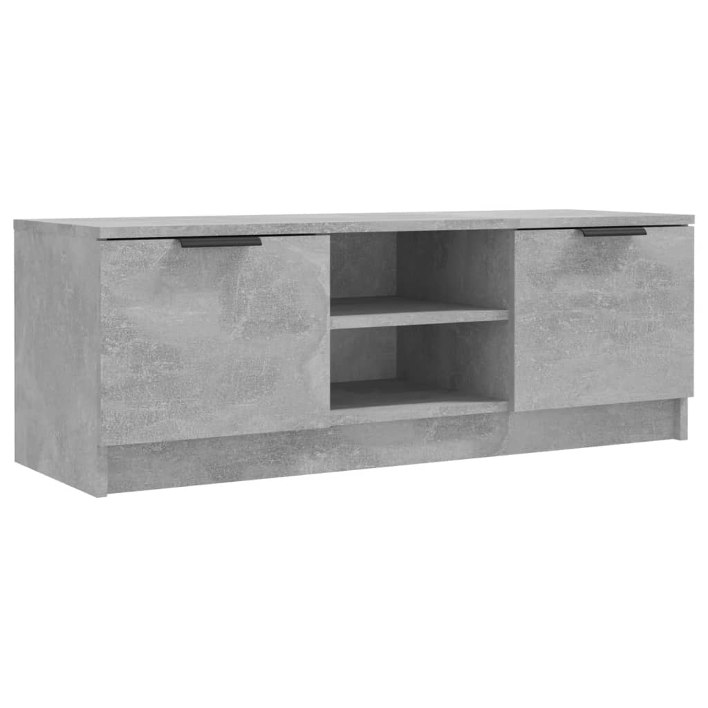 Meuble TV Gris béton 102x35x36,5 cm Bois d'ingénierie