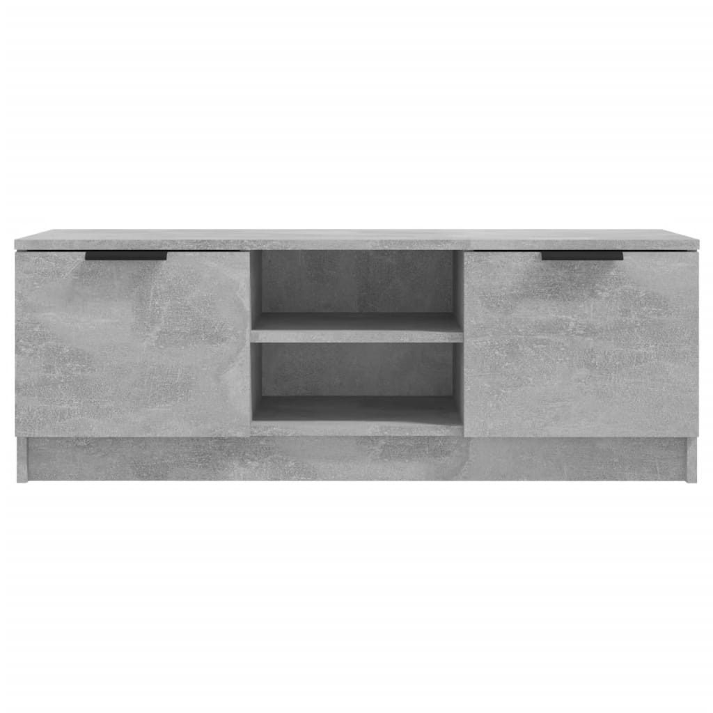 Meuble TV Gris béton 102x35x36,5 cm Bois d'ingénierie