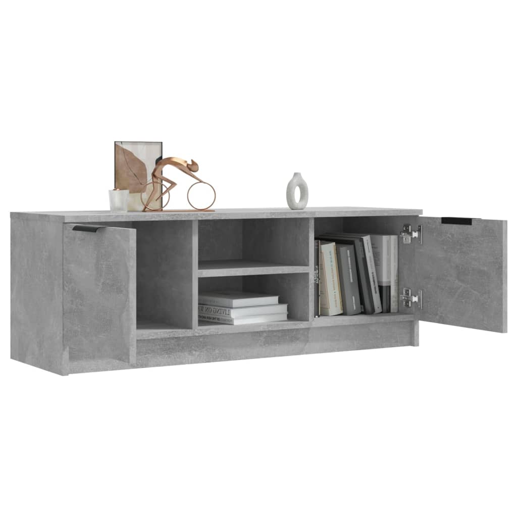 Meuble TV Gris béton 102x35x36,5 cm Bois d'ingénierie