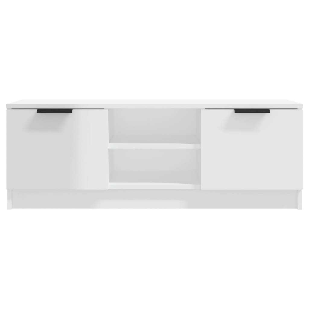 Meuble TV Blanc brillant 102x35x36,5 cm Bois d'ingénierie