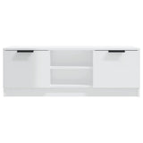 Meuble TV Blanc brillant 102x35x36,5 cm Bois d'ingénierie