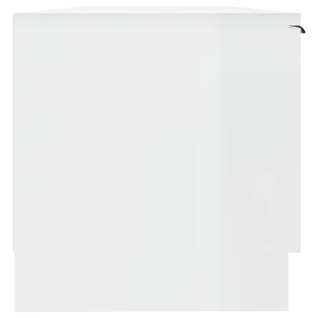 Meuble TV Blanc brillant 102x35x36,5 cm Bois d'ingénierie