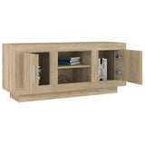 Meuble TV chêne sonoma 102x35x45 cm bois d'ingénierie