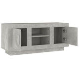 Meuble TV gris béton 102x35x45 cm bois d'ingénierie