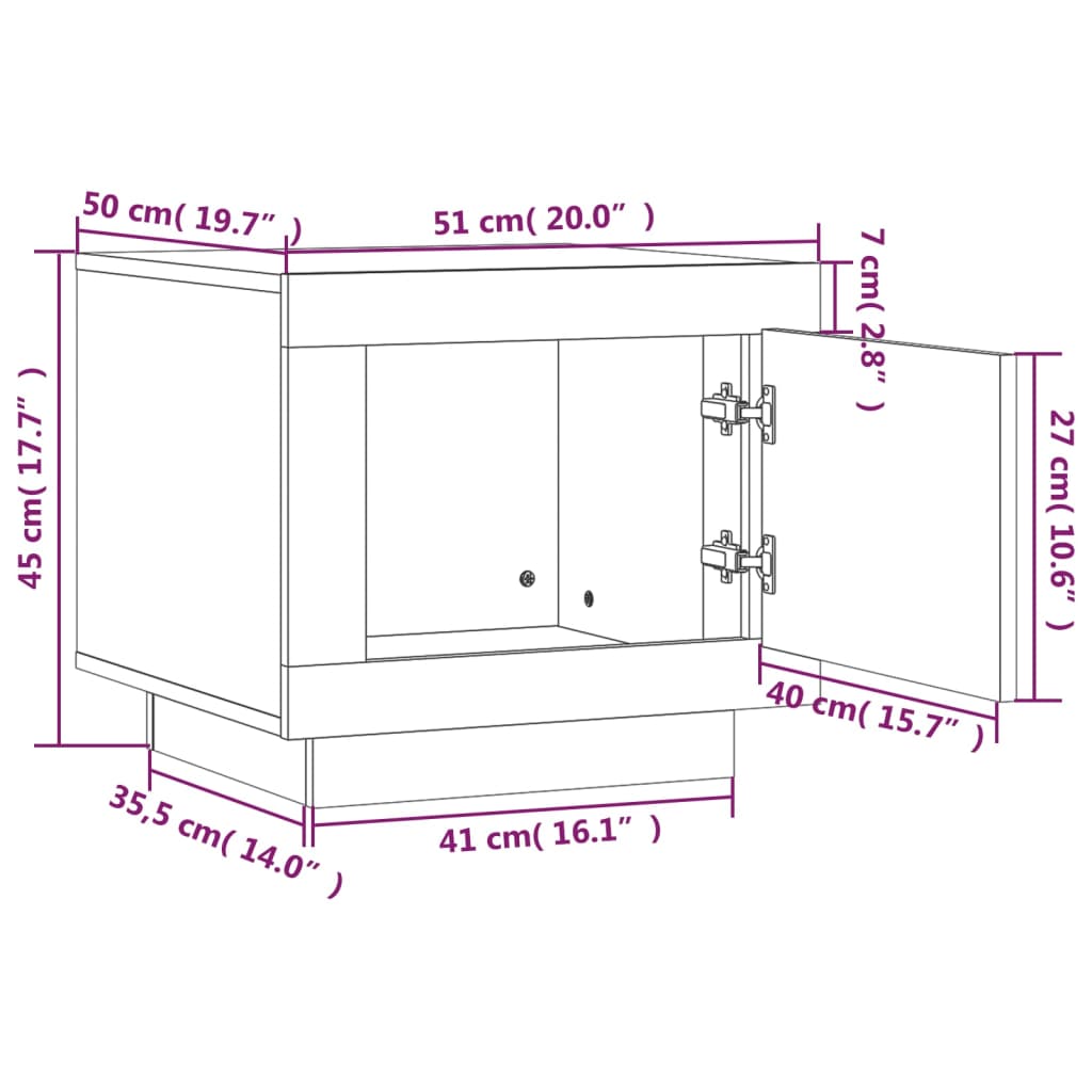 Table basse chêne sonoma 51x50x45 cm bois d'ingénierie