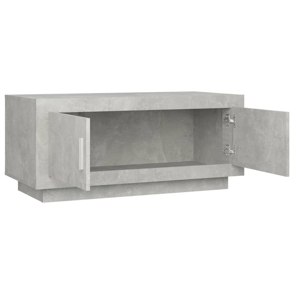 Table basse gris béton 102x50x45 cm bois d'ingénierie