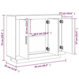 Buffet blanc 92x35x75 cm bois d’ingénierie