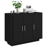 Schwarzes Sideboard 92x35x75 cm Holzwerkstoff