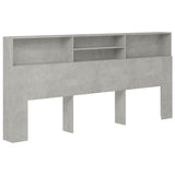 Armoire de tête de lit Gris béton 220x19x103,5 cm