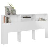 Armoire de tête de lit Blanc brillant 220x19x103,5 cm