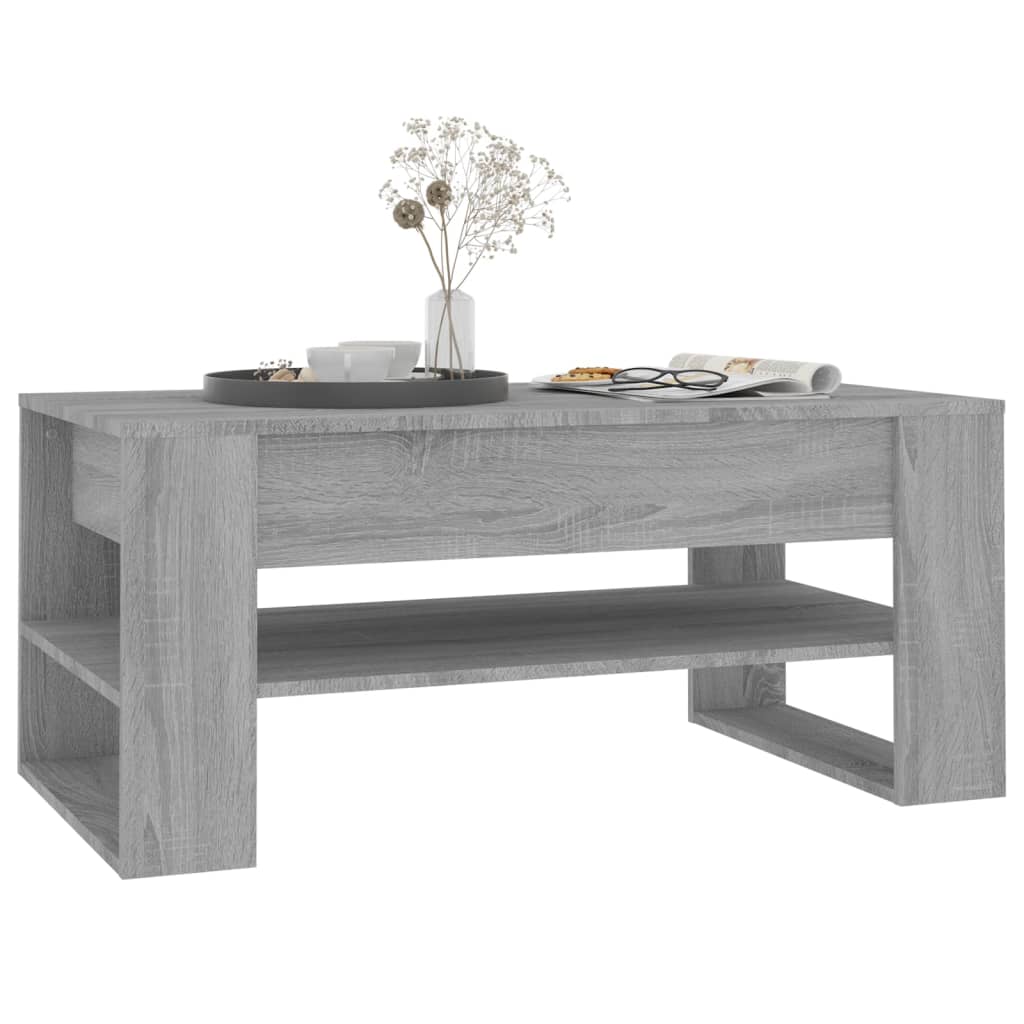 Table basse sonoma gris 102x55x45 cm bois d'ingénierie