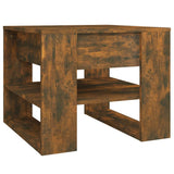 Table basse chêne fumé 55,5x55x45 cm bois d'ingénierie