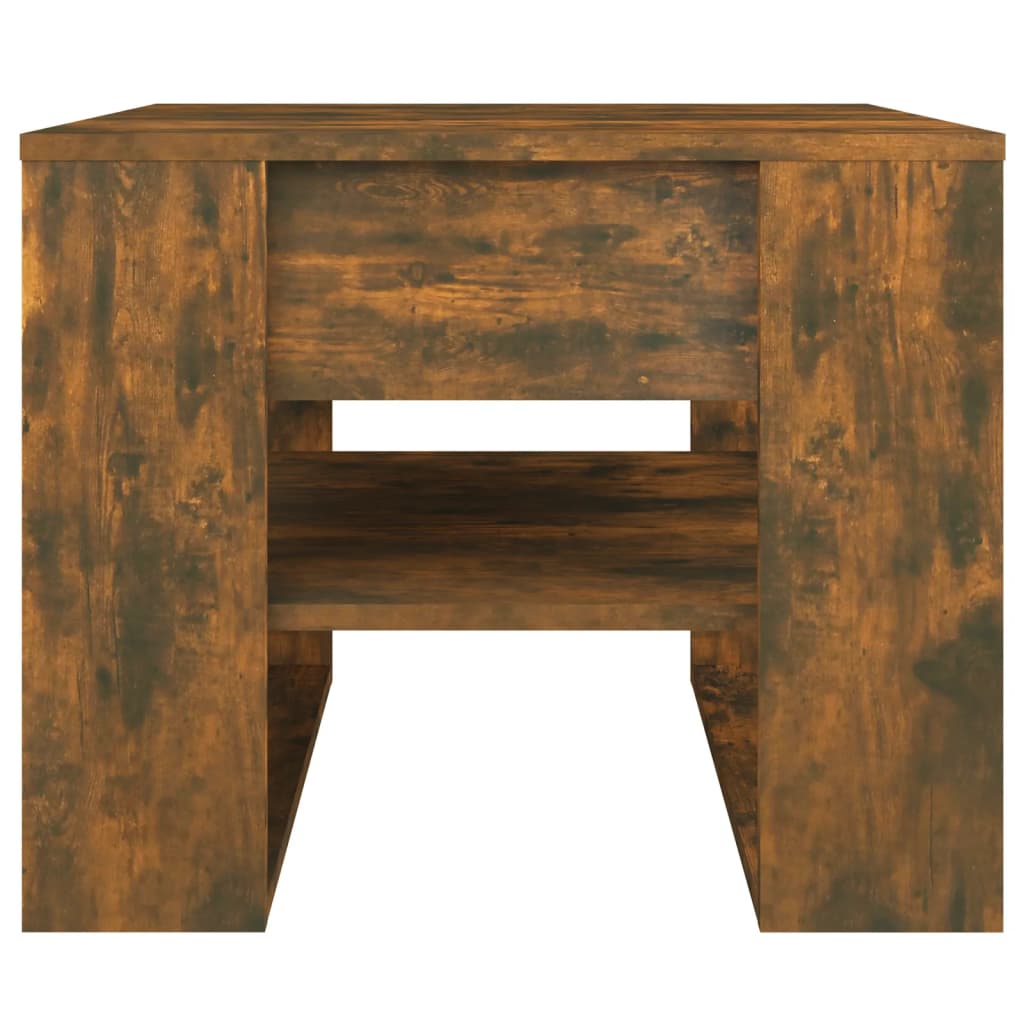 Table basse chêne fumé 55,5x55x45 cm bois d'ingénierie