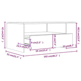 Sonoma grauer Couchtisch 102x55x42 cm, Holzwerkstoff