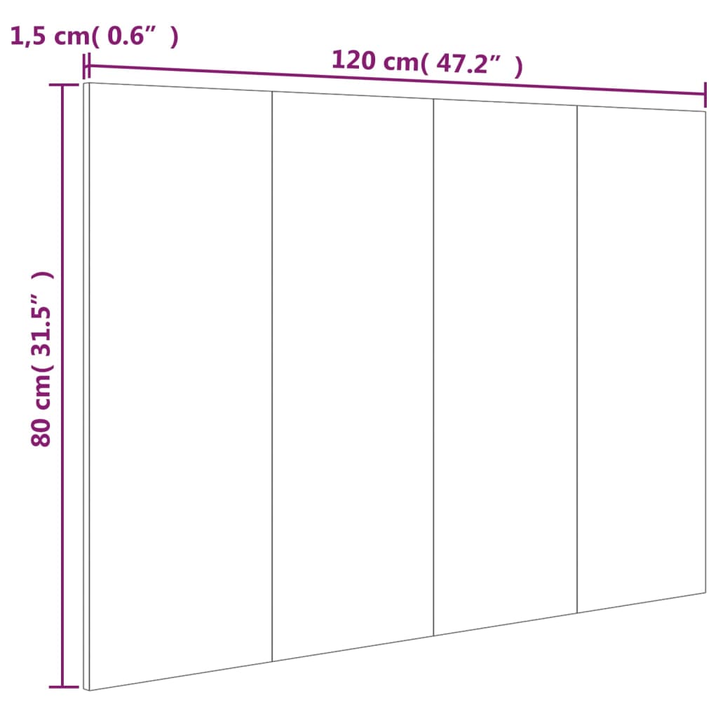 Tête de lit Chêne fumé 120x1,5x80 cm Bois d'ingénierie