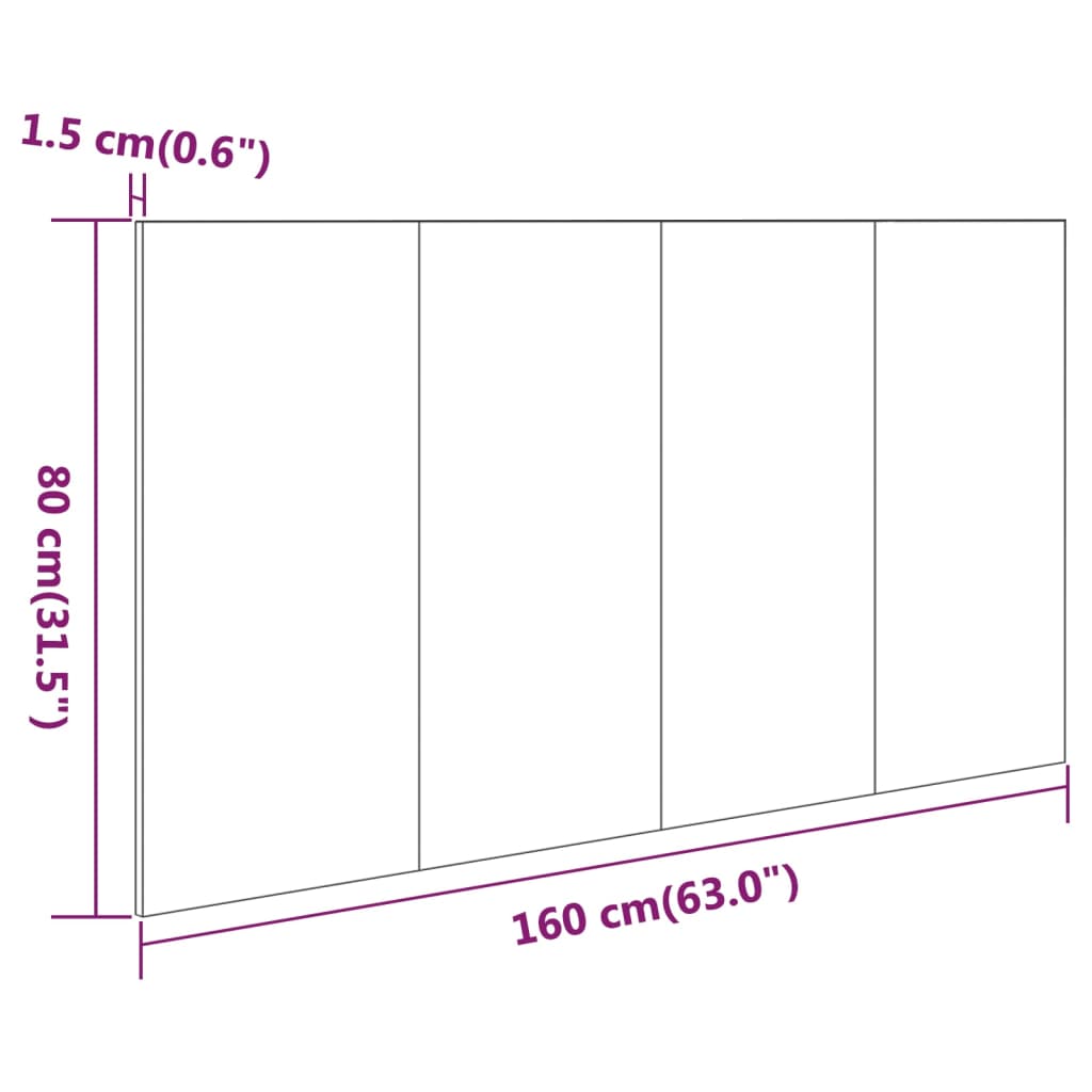 Tête de lit Chêne fumé 160x1,5x80 cm Bois d'ingénierie