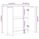 Sonoma graues Sideboard 60x30x70 cm Holzwerkstoff