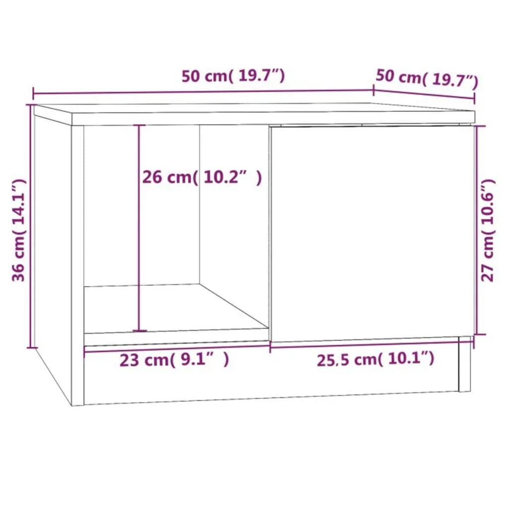 Sonoma coffee table gray 50x50x36 cm engineered wood