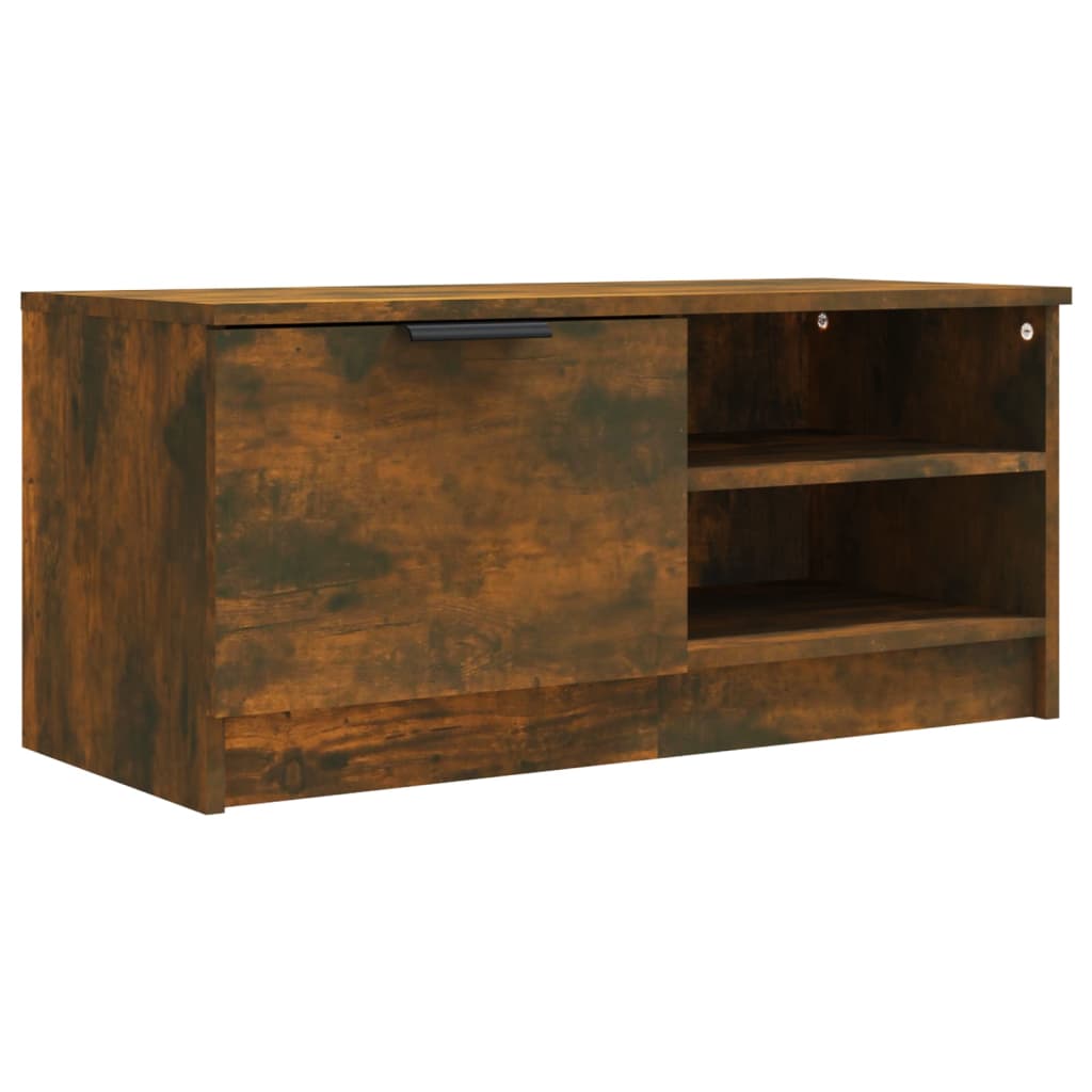 Meuble TV Chêne fumé 80x35x36,5 cm Bois d'ingénierie