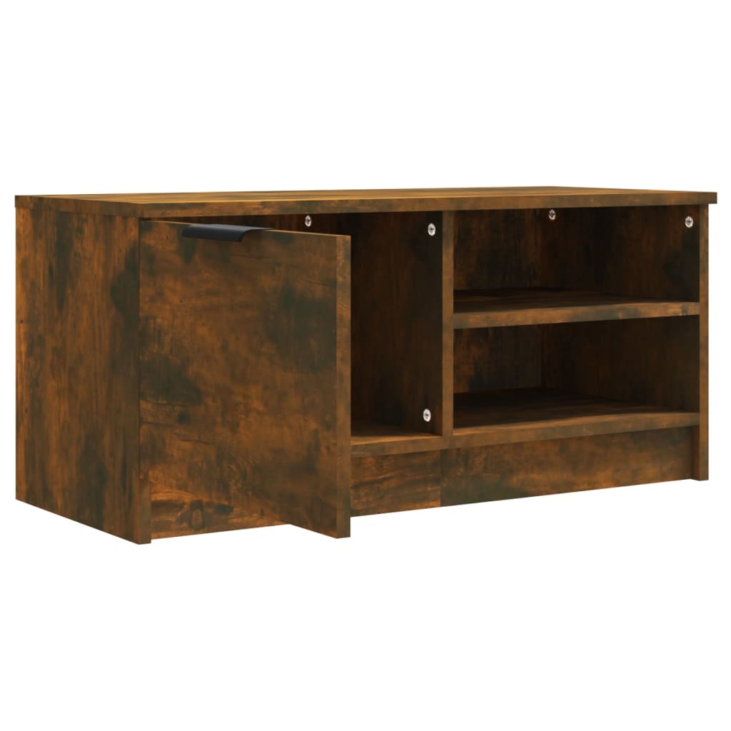 TV cabinet Smoked oak 80x35x36.5 cm Engineered wood