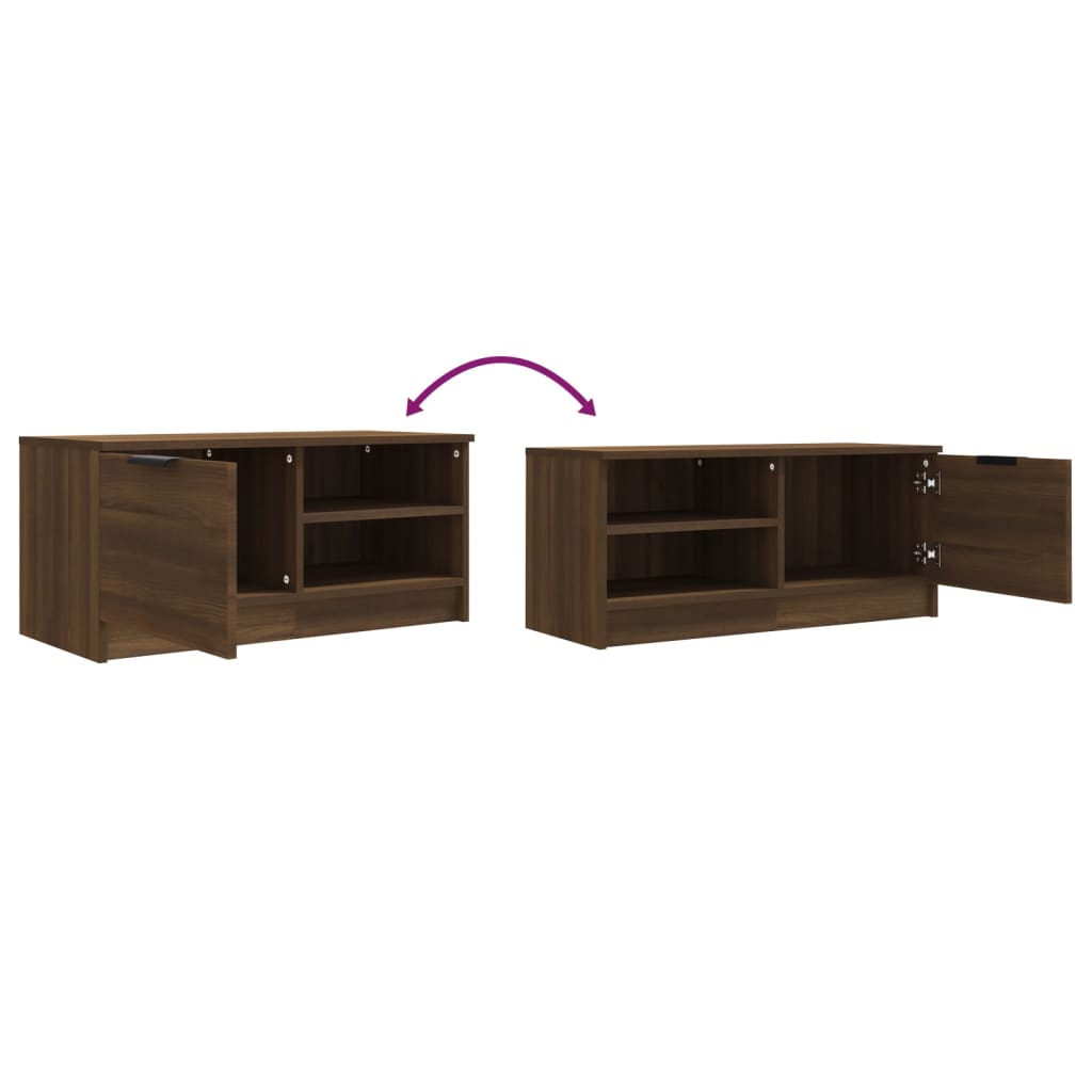 Meuble TV Chêne marron 80x35x36,5 cm Bois d'ingénierie