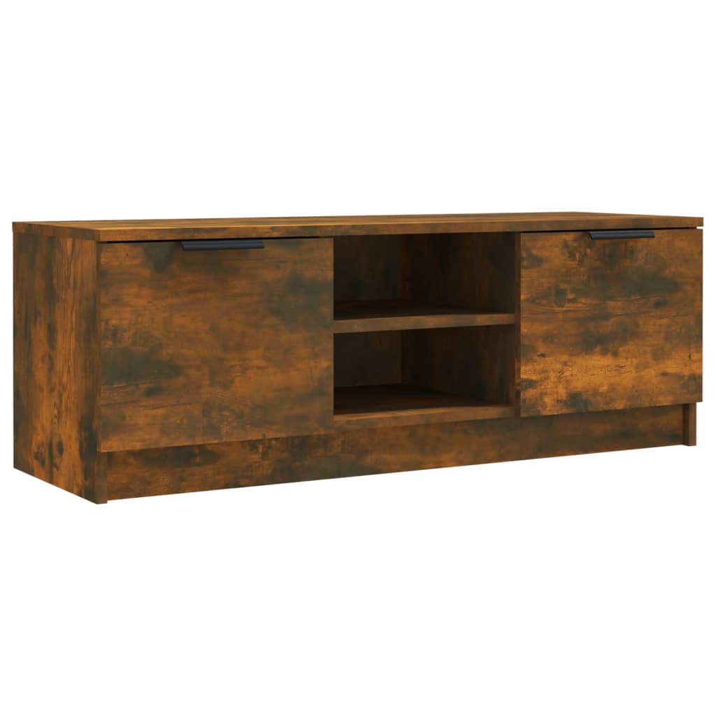 Meuble TV Chêne fumé 102x35x36,5 cm Bois d'ingénierie