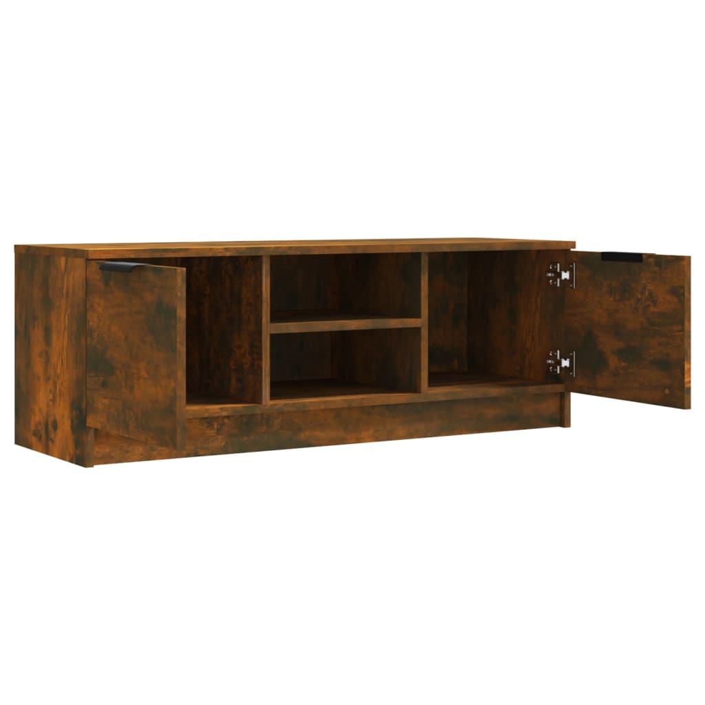 Meuble TV Chêne fumé 102x35x36,5 cm Bois d'ingénierie