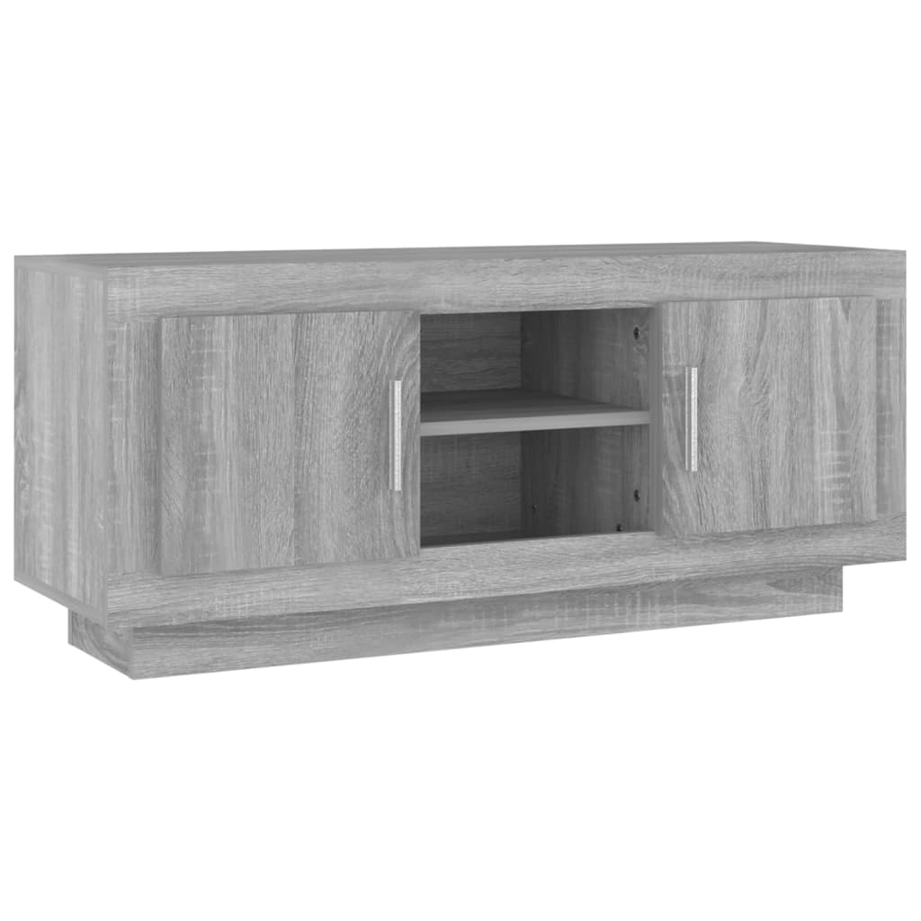 Meuble TV sonoma gris 102x35x45 cm bois d'ingénierie