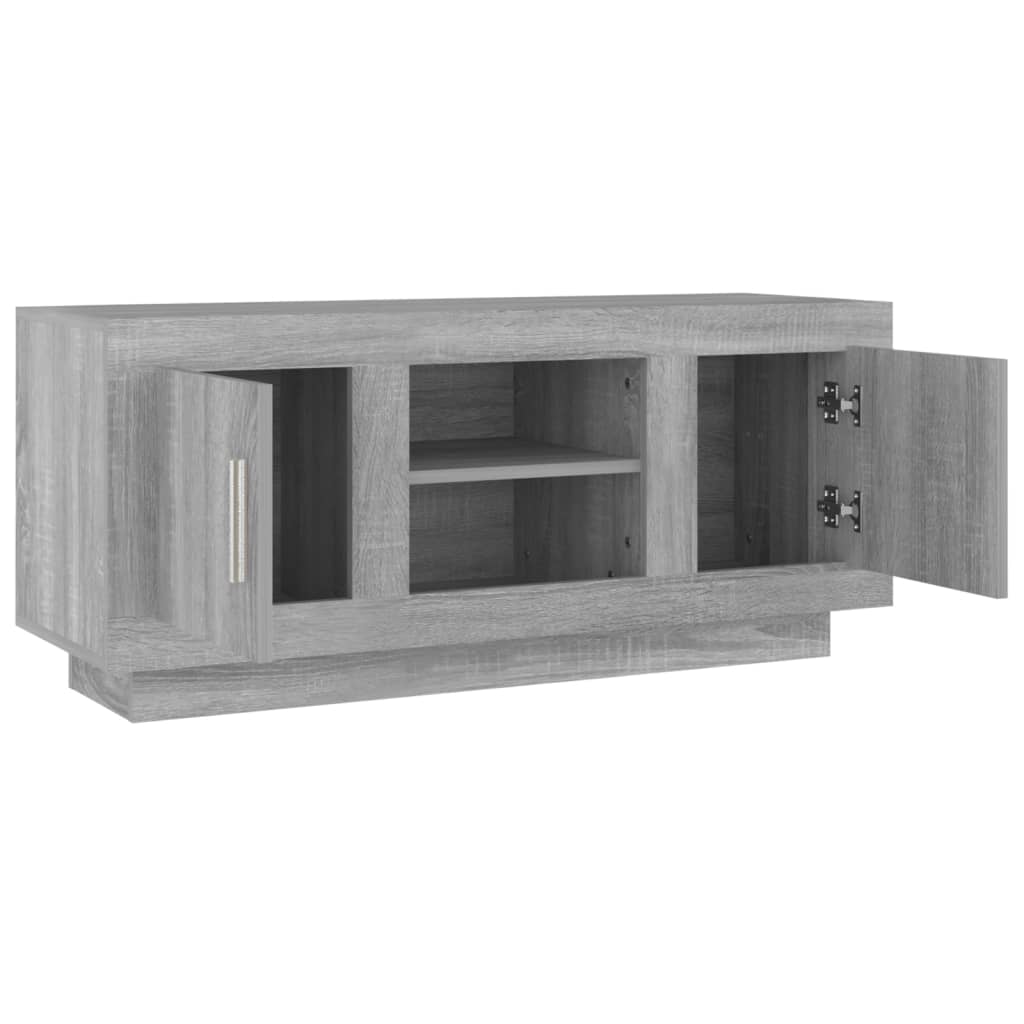 Meuble TV sonoma gris 102x35x45 cm bois d'ingénierie