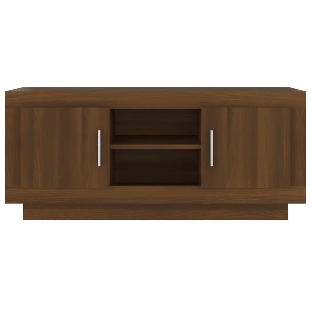 Meuble TV chêne marron 102x35x45 cm bois d'ingénierie